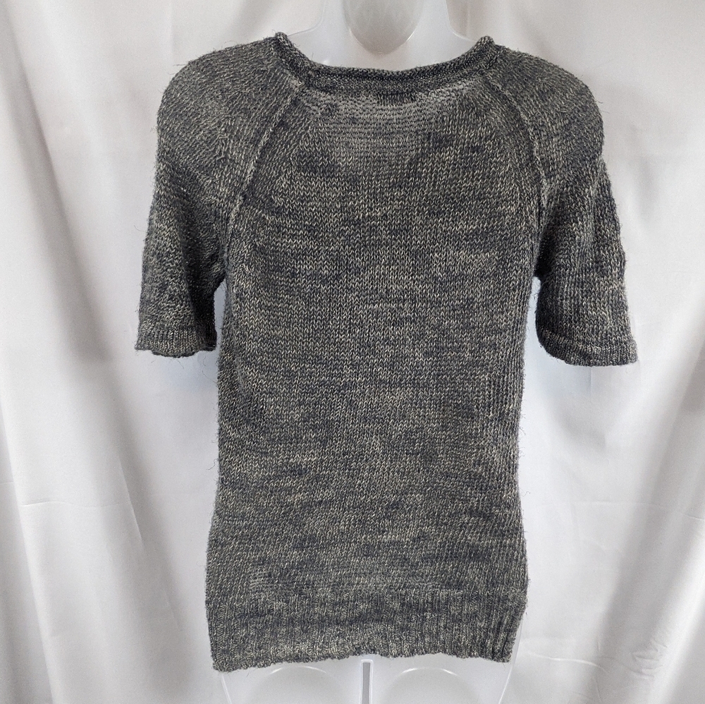 J Crew Variegated Wool Blend Short Sleeve Knit Sweater Sz M - Picture 7 of 8